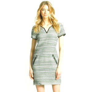 Rebecca Taylor  Femme Fancy B&W Tweed Shift Dress